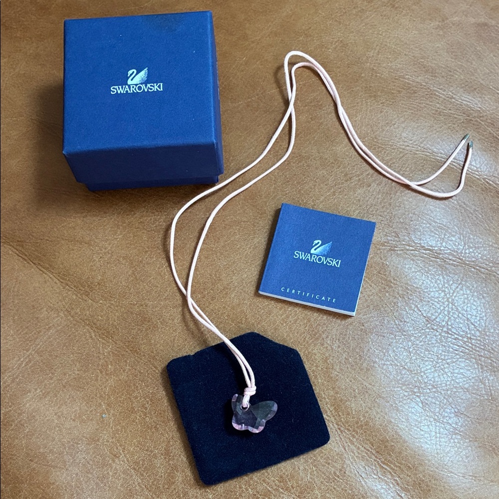 Swarovski Pink Butterfly Necklace